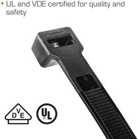 img 2 attached to 🔗 TR Industrial Ultra Heavy Duty UV Cable Ties - 50-Pack, 250 lbs. Tensile Strength, 8.9" Length, Black