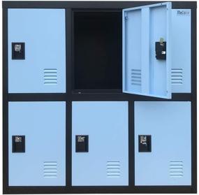 img 2 attached to 🔒 MECOLOR-Metal Kids Locker: Stylish Blue Storage Solution for Girls' Bedroom and Playroom - Store Clothes, Bags, Toys, and Books with W6D-Padlock