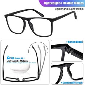 img 1 attached to WEMOOTANTS Oversized Square Reading Glasses for Men with Flexible Spring Hinge - Light and Stylish Readers for Enhanced Comfort