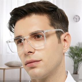 img 3 attached to WEMOOTANTS Oversized Square Reading Glasses for Men with Flexible Spring Hinge - Light and Stylish Readers for Enhanced Comfort