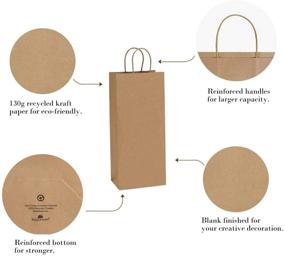 img 2 attached to 🍷 Wine Bags: BagDream Kraft Paper Bags 5.25x3.25x13 Inches - Bulk Pack of 50 - Brown Paper Gift Bags with Handles - Retail and Wholesale Kraft Bags