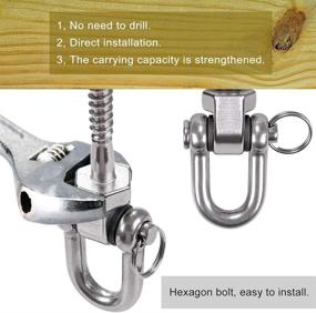 img 3 attached to BeneLabel Set of 2 Permanent Antirust Stainless Steel 304 Screw Bracket Heavy Duty Swing Hanger 1800LB Capacity: Ideal for Indoor/Outdoor Playground, Yoga Hammock Chair, Hardware Swing Sets