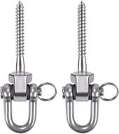 benelabel set of 2 permanent antirust stainless steel 304 screw bracket heavy duty swing hanger 1800lb capacity: ideal for indoor/outdoor playground, yoga hammock chair, hardware swing sets логотип