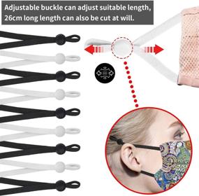 img 2 attached to 🎀 120-Piece Adjustable Buckle Elastic Ear Loops: Black and White Elastic Bands for DIY Sewing Crafts