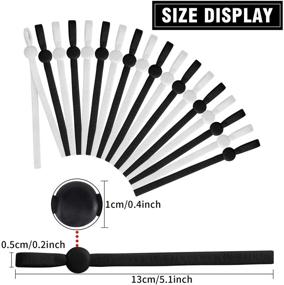 img 3 attached to 🎀 120-Piece Adjustable Buckle Elastic Ear Loops: Black and White Elastic Bands for DIY Sewing Crafts