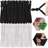 🎀 120-piece adjustable buckle elastic ear loops: black and white elastic bands for diy sewing crafts logo