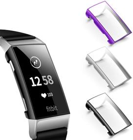 img 4 attached to 📱 NANW Fitbit Charge 4 / Charge 3 Screen Protector - 3 Pack Full-Around Protective Case Cover for Charge 4 / Charge 3 / Charge 3 SE Smartwatch