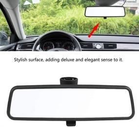 img 1 attached to Qiilu Rear View Mirror Car Interior Inner Rearview Mirror For Passat B5 1999-2005 Jetta MK4 1999-2004 Golf MK4 1999-2004 3B0857511G (Black)