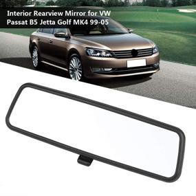 img 3 attached to Qiilu Rear View Mirror Car Interior Inner Rearview Mirror For Passat B5 1999-2005 Jetta MK4 1999-2004 Golf MK4 1999-2004 3B0857511G (Black)