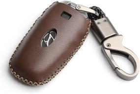 img 1 attached to WFMJ Leather Hyundai Buttons Keychain Interior Accessories