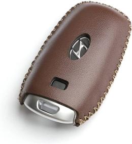 img 2 attached to WFMJ Leather Hyundai Buttons Keychain Interior Accessories