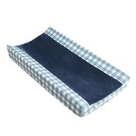 levtex baby play day diaper changing pad cover - teal 👶 and navy - fits most standard changing pads - plush nursery accessories logo