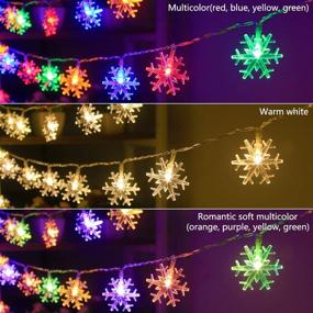 img 3 attached to 🎄 Xingpold Christmas Snowflake Lights: 25.8ft 50 LED Color Changing Fairy Lights for Tree/Patio - Battery Operated & Waterproof Snowflake Decorations for Xmas/New Year
