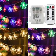 🎄 xingpold christmas snowflake lights: 25.8ft 50 led color changing fairy lights for tree/patio - battery operated & waterproof snowflake decorations for xmas/new year logo