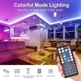 img 2 attached to RGB Color Changing Dimmable LED Strip Lights Kits - 40FT Music Sync LED Strip Light with 44 Key RF Remote