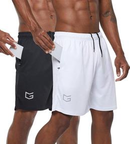 img 4 attached to 🏃 Quick Dry Lightweight Men's 7" Workout Running Shorts with Zip Pockets - G Gradual Gym Shorts