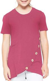 img 4 attached to Eytino Sleeve Buttoned Shirts Casual Girls' Clothing and Tops, Tees & Blouses