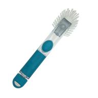 🧽 everclean premium soap-dispensing dish brush - comfortable non-slip grip & easy fill/dispense handle - durable nylon kitchen brush - aqua (6623) logo