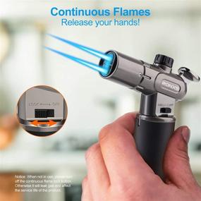 img 2 attached to 🔥 RONXS Butane Torch Lighter: Windproof Refillable Double Flame with Continuous Flame [2021 Edition]