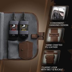 img 2 attached to Premium Leather Toiletry Bag for Men - 👜 Water Resistant Travel Kit - Hand Crafted Hanging Organizer