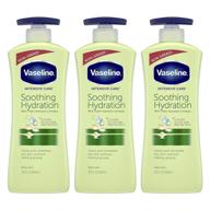 💧 vaseline intensive care hand and body lotion: soothing hydration for dehydrated skin - 100% pure aloe extract - 20.3 oz, 3-pack logo