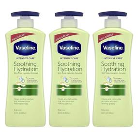 img 4 attached to 💧 Vaseline Intensive Care Hand and Body Lotion: Soothing Hydration for Dehydrated Skin - 100% Pure Aloe Extract - 20.3 oz, 3-Pack