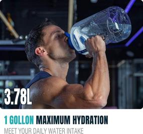 img 2 attached to 🥤 Stay Hydrated with our 1 Gallon Water Bottle with Time Marker - 128 oz BPA Free Large Motivational Sports Water Bottle Leakproof Big Plastic Office Water Jug for Women/Men: Ideal for Fitness, Gym, and Outdoor Activities - Clear