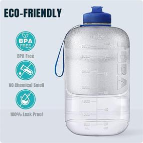 img 1 attached to 🥤 Stay Hydrated with our 1 Gallon Water Bottle with Time Marker - 128 oz BPA Free Large Motivational Sports Water Bottle Leakproof Big Plastic Office Water Jug for Women/Men: Ideal for Fitness, Gym, and Outdoor Activities - Clear