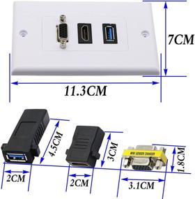 img 3 attached to ZdyCGTime USB HDMI VGA настенная панель HDMI компонент композитное аудио видео зарядное устройство помещение гнезда монтажная панельная крышка белого цвета (USB&Amp)