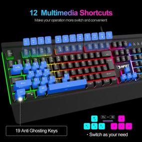img 3 attached to NPET Keyboard Ergonomic Multimedia Anti Ghosting