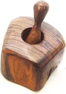 kitchen ironwood wooden pepper grinder – compact size: length 4 inches, width 3.5 inches, height 4.5 inches logo