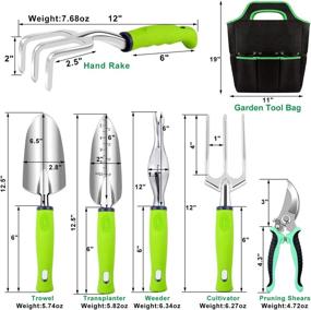 img 3 attached to 🌱 84-Piece Garden Tool Set, Sturdy Gardening Tools with Non-Slip Rubber Grip, Long-lasting Tote Bag, Pruning Shears, Knee Pads, Plant Labels, Succulent Tools for Women