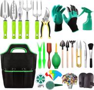 🌱 84-piece garden tool set, sturdy gardening tools with non-slip rubber grip, long-lasting tote bag, pruning shears, knee pads, plant labels, succulent tools for women logo
