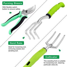 img 2 attached to 🌱 84-Piece Garden Tool Set, Sturdy Gardening Tools with Non-Slip Rubber Grip, Long-lasting Tote Bag, Pruning Shears, Knee Pads, Plant Labels, Succulent Tools for Women