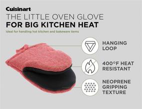 img 2 attached to 🧤 Cuisinart Oven Mitts, 2pk - Heat Resistant Gloves with Non-Slip Grip - Chevron, Red