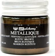 🎨 prima marketing metallique rustic brown finnabair art alchemy acrylic paint - 1.7 fl oz (1 pack) logo