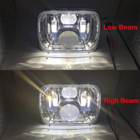 img 1 attached to Обновленные чипы Osram 110W 5x7 дюймов LED фары - 7x6 LED герметичный лучевой фары с высоким и низким лучом, H6054 6054 LED фары для Jeep Wrangler YJ Cherokee XJ, H5054 H6054LL 6052 Silver (2 шт)