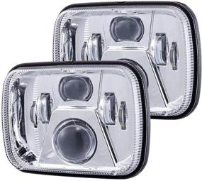 img 4 attached to Upgraded Osram Chips 110W 5x7 Inch LED Headlights - 7x6 LED Sealed Beam Headlamp with High Low Beam, H6054 6054 LED Headlight Replacement for Jeep Wrangler YJ Cherokee XJ, H5054 H6054LL 6052 Silver (2 Pcs)