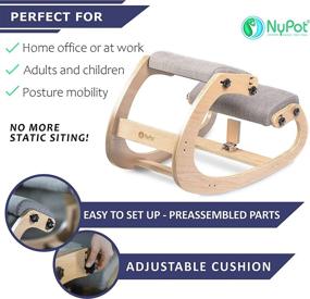 img 2 attached to 🪑 NYPOT Ergonomic Kneeling Chair - Rocking Knee Chair & Posture Office Chair - Wooden Back Pain Relief Chair - Angled Seat Kneeling Stool - Home and Office Desk Chair