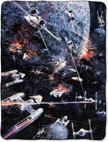 img 1 attached to 🌟 Premium Plush Star Wars Death Star Take Down Throw Blanket - 46" x 60" (117cm x 152cm) by The Northwest Company