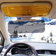 huakan hd car sun visor - premium windshield visor for sunlight, snow, and glare protection with uv filter logo