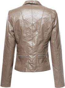 img 3 attached to Bike Rider Leather Jacket Coffee Women's Clothing