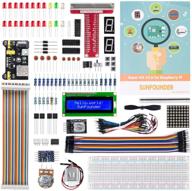 🛠️ оптимизированный набор sunfounder для проектов raspberry pi 4 model b starter kit super kit для rpi 400 4b 3b+ 3b 2b b+ a+ zero - включает в себя плату расширения gpio, макетную плату, жк-дисплей, постоянный двигатель, светодиоды, rgb точечную матрицу и 73-страничное руководство пользователя. логотип