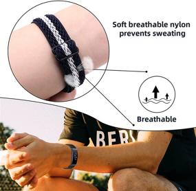 img 2 attached to 📿 Veezoom Compatible with Fitbit Inspire 2/Inspire HR/Inspire Adjustable Braided Elastic Bands - Stretchy Breathable Fabric Pattern Soft Nylon Wristband for Women & Men: Inspire Sport Strap Replacement