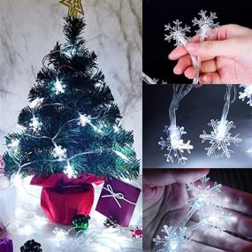 img 3 attached to 🎄 Roberly 32.8 Ft 80 LEDs Christmas Snowflake String Lights: Battery Operated Waterproof Fairy Lights for Festive Home Decor