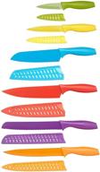 🔪 color-coded kitchen knife set - 12-piece amazon basics bundle: 6 knives with blade guards in multi-color logo