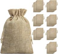 bulk burlap bags with drawstring - set of 70 burlap gift bag jewelry pouches for weddings, parties, diy crafts, and christmas - size 5.40x3.74 inch. logo