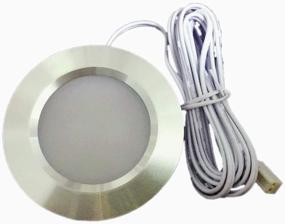 img 3 attached to Set of 2 Dimmable 3W Under Cabinet LED Puck Lights, Recessed Installation, DC 12V Spotlight in Pure White or Warm White (4000K, Silver Shell)