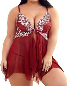 img 4 attached to Lingerie Sleepwear Babydoll Chemise XL 4XL