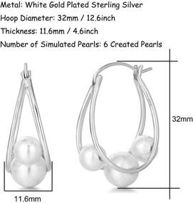 img 2 attached to FANCIME 925 Sterling Silver Dangle Drop Pearl Endless Hoop Earrings: Elegant Fine Jewelry for Women and Girls